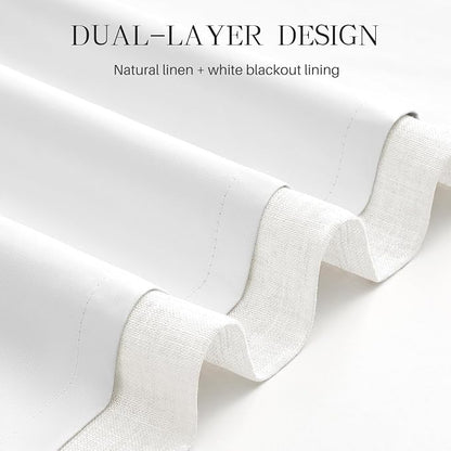 Pinch Pleated Linen Curtains 100% Blackout 102 Inches Long - Image 6