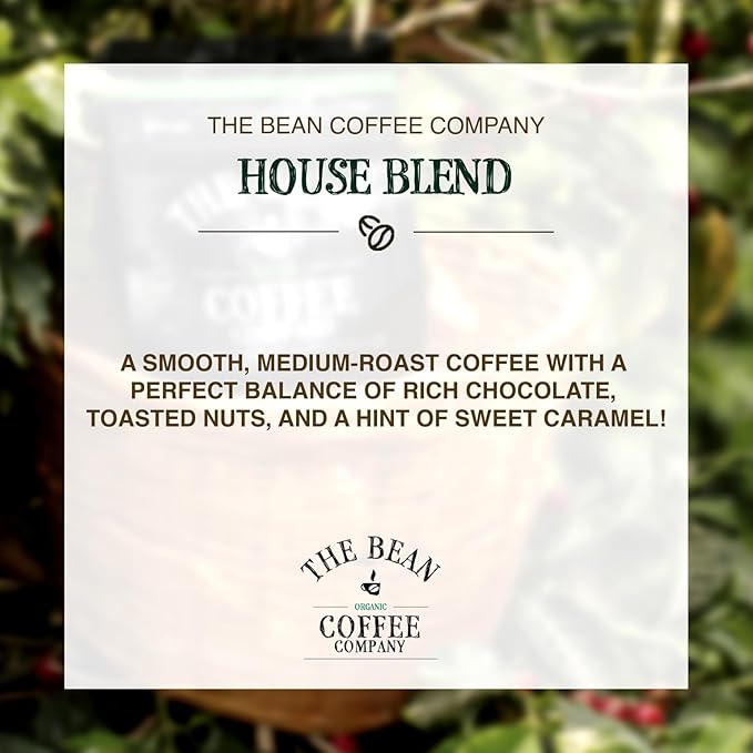 The Bean Organic Coffee Company House Blend, Medium Roast, Whole Bean Coffee, 5-Pound Bag