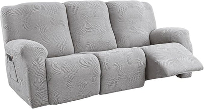 5-Piece Recliner Sofa Covers, Stretch Geometric Strokes Jacquard Recliner Sofa by Unknown