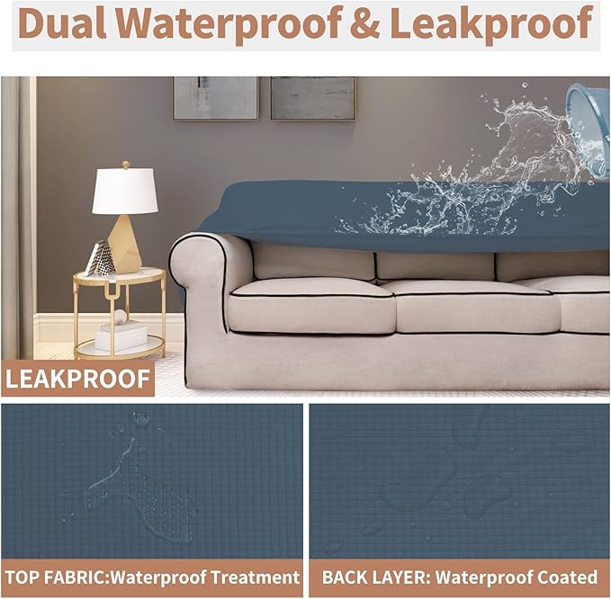 Easy-Going 100% Waterproof Couch Cover, 3 Cushion Oversized Sofa Cover | - Image 3
