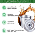 2 Pack Reusable K Cups for Keurig, Stainless Steel Reusable K Pods Coffee Filter, Refillable K Cups Compatible with Keurig 1.0