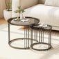 Garden 4 you Nesting Coffee Table, 23.6" Round Coffee Table Set of 2, Glass by Garden4you