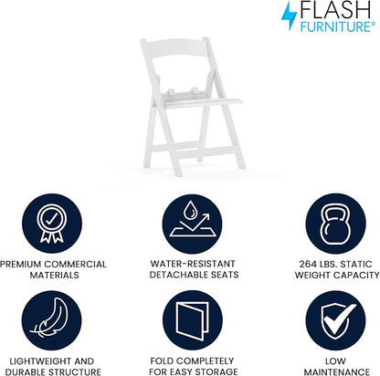 Flash Furniture HERCULES Kids White Resin Folding Chair - Image 4