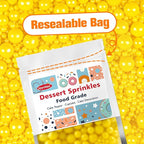 Yellow Pearl Sprinkles for Cake Decorating, Edible Candy Sugar Pearls, 150g/5.29oz Mix Size, Cake Decorations, Cupcake Topper, Ice cream, Cookie, Holiday, Easter, Valentine's Day, Christmas Supplies