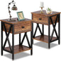 VECELO Nightstands Set of 2, Modern Bedside End Tables, Night Stands by VECELO
