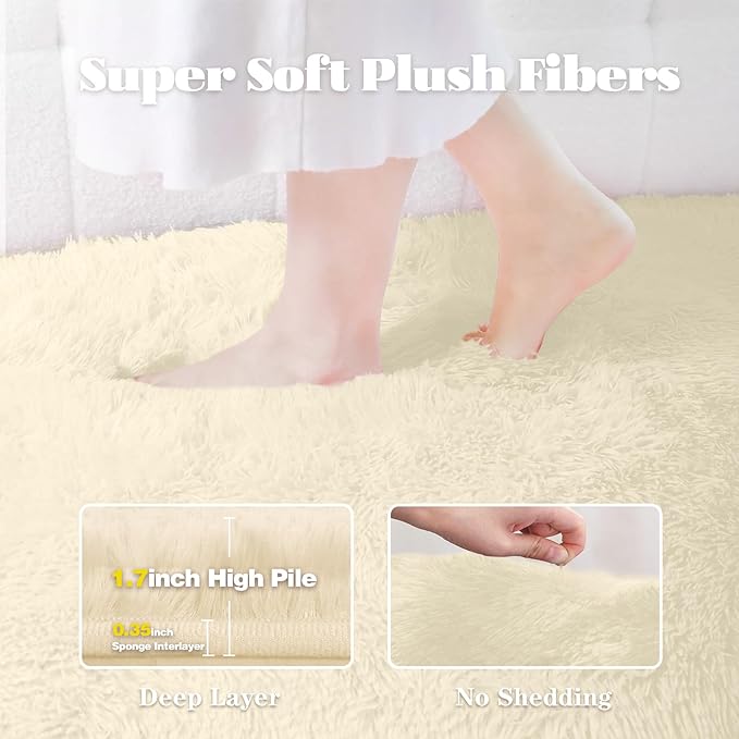 5x7 Area Rug for Living Room: Fluffy Shag Soft Washable Rugs Fuzzy Plush Indoor - Image 3