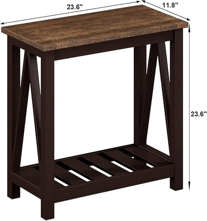 ChooChoo Farmhouse End Table, Rustic Vintage Narrow End Side Table - Image 3