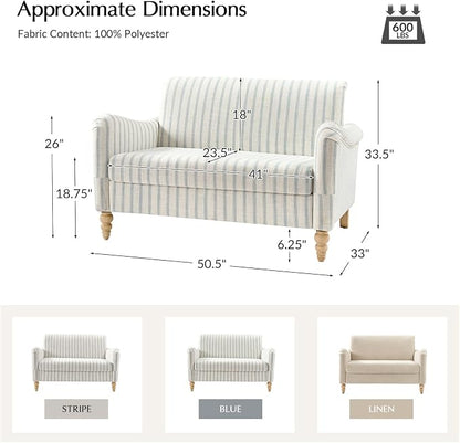EcoHarbor Living 50.5" Mid-Century Modern Couch, Upholstered Sofa - Image 2