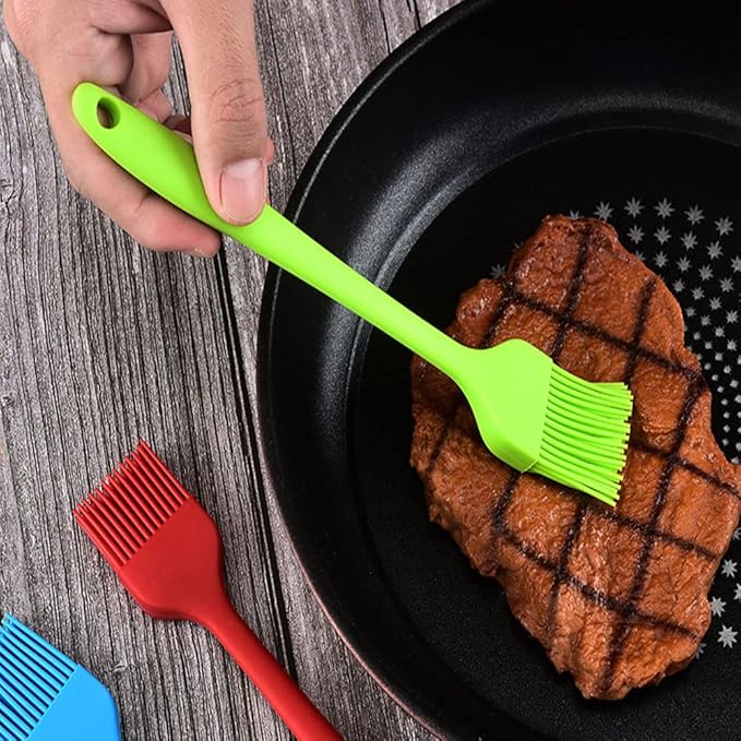 Silicone brush, Oil Brush for BBQ Kitchen Cooking Baking and Grilling (2 PCS,orange)