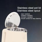 1.5L Electric Kettle Stainless Steel, Double Wall Cool Touch Teapot, Fast Boil,5 Temperature Control, LED Display, Auto Shut-Off,Keep Warm Function,Cream White