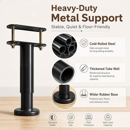 4Pcs Bed Frame Support Leg, Adjustable Height 5.8"-9", Extra Sturdy Steel Bed - Image 6