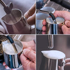 SIKEMAY Milk Frothing Pitcher Cup, 32oz/900ML Milk Frother Cup Stainless Steel Steaming Pitcher Milk Jug Coffee Latte Art Cappuccino Espresso Machine Accessories for Barista Steam Pitchers Tools