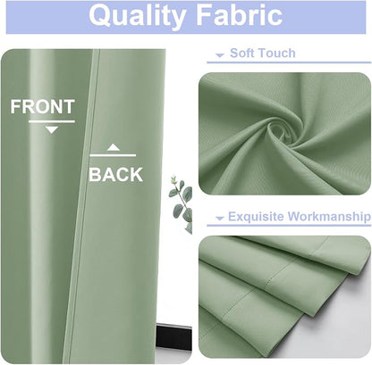 Simplebrand Ava Light Green Blackout Curtains - Image 3