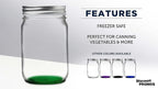 DISCOUNT PROMOS 10 Decorating Mason Jars Set, 12 oz. - Canning, Aluminum Lid - Green