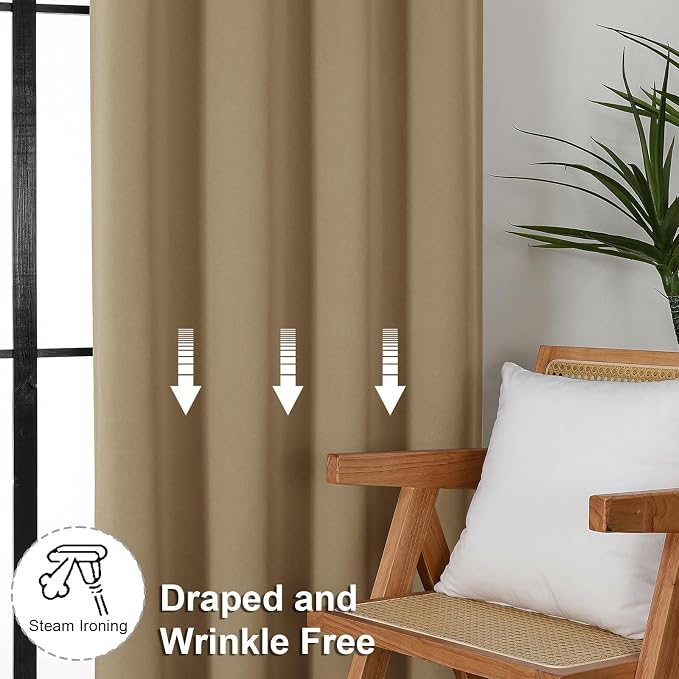 Simplebrand Ava Taupe Blackout Curtains - Image 7