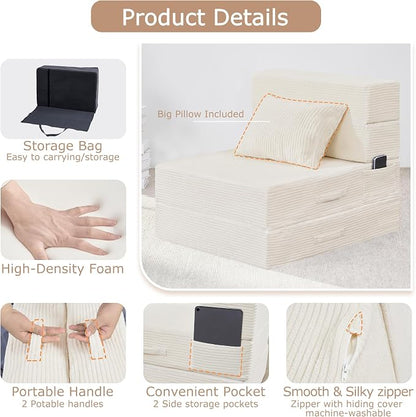 Folding Sofa Bed, 4 in 1 Convertible Sleeper Chair - Image 7