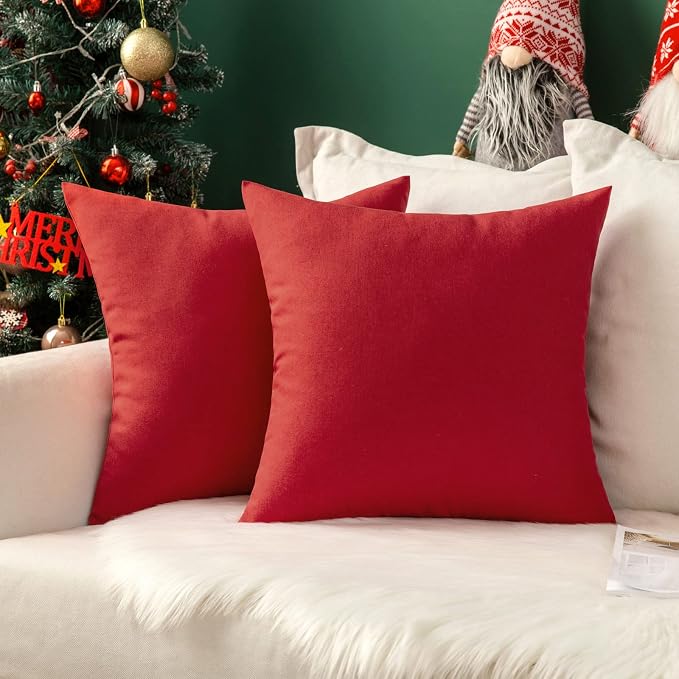 MIULEE Pack of 2 Decorative Outdoor Solid Waterproof Throw Pillow Covers Faux - Image 9