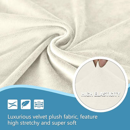HDCAXKJ Corner Sectional Couch Covers Velvet Stretch L Shape Sofa Cover Soft - Image 3