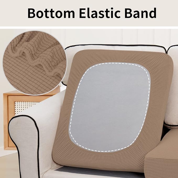 Easy-Going Stretch 2 Pieces Loveseat Couch Cushion Cover - Image 4