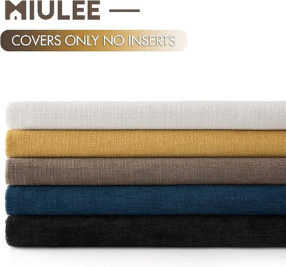 MIULEE Black Chenille Couch Throw Pillow Covers, 18x18 | Set of 2, Soft - Image 6