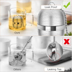 Numola Tea Ball Infuser for Loose Tea, Extra Fine Mesh Tea Strainer with Drip Tray, 304 Stainless Steel Tea Steeper for Black Tea, Rooibos, etc