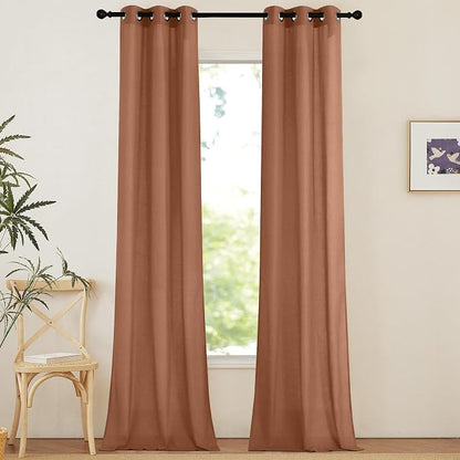 NICETOWN Caramel Linen Curtains by NICETOWN