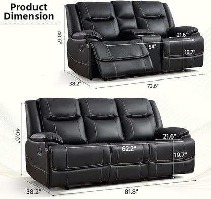 ANJ Premium Genuine Manual Reclining Sofa Set - Image 2