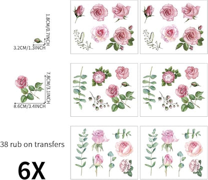 Vintage Floral UV DTF Stickers Rub on Transfers - Image 6