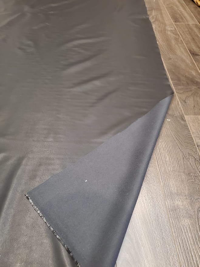 Black Faux PU Leather by The Yard Synthetic Pleather 0.7 mm Nappa 1 Yard - Image 4