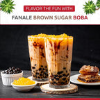 Fanale Brown Sugar Boba Tea Kit with Boba Pearls, US Boba Co Tapioca Pearl Made in USA 1 Pound, Brown sugar boba milk tea, Hand Crafted Brown Sugar Syrup 12 oz for Bubble Milk Tea Coffee Desserts