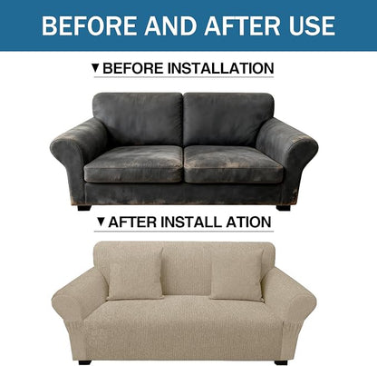 Loveseat Slipcover with 2 Pillow Cover - Image 8