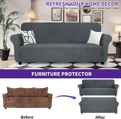 ZNSAYOTX Super Stretch Couch Cover, New Striped Sofa Covers Fitted Slipcovers - Image 2