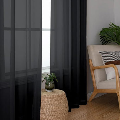 Chyhomenyc 2 Panels Extra Long Sheer Window Curtains 120 Inches Length - Image 7