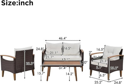 VilroCaz 4-Piece Outdoor Patio Sofa Seating Set - Image 3