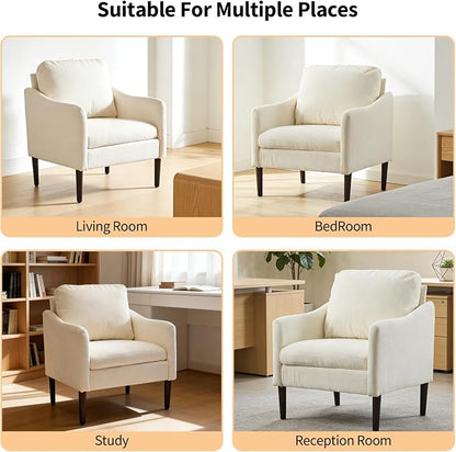 Mid Century Modern Accent Chair, Chenille Fabric Armchair - Image 9
