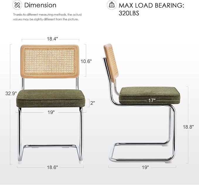 Zesthouse Natural Rattan Dining Chairs Set of 6, Mid Century Modern Dining - Image 2