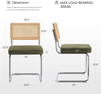 Zesthouse Natural Rattan Dining Chairs Set of 4, Mid Century Modern Dining - Image 2