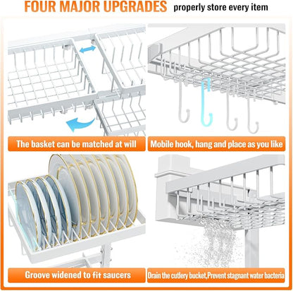 YKLSLH Over Sink Dish Drying Rack, Expandable Large Drying Rack, Suitable - Image 2
