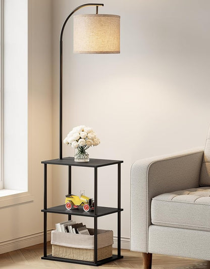PARTPHONER Floor Lamp with Table, Night Stand with Lamp, Narrow Side Table with by PARTPHONER