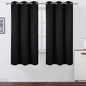 Blackout Curtains 42 x 63 inch/Black Curtains Set of 2 Panels/Thermal Insulated by Lemomo