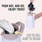 GiNT 2.2L / 74Oz Thermal Coffee Carafe, Insulated Stainless Steel Coffee Carafes for Keeping Hot/Double Walled Vacuum Thermal Carafe (White)