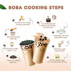 US Boba Co Unsweetened Tapioca Pearl, Easy to Cook, Tapioca Boba Balls for Tea Milk, Coffee & Dessert Topping, Fresh Made in USA, Brown Sugar Flavor, 1 Pound (Pack of 6)