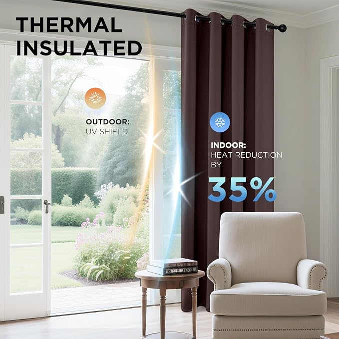 Joydeco Blackout Curtains 95 Inch Length 2 Panels Set, Thermal Insulated Long - Image 4