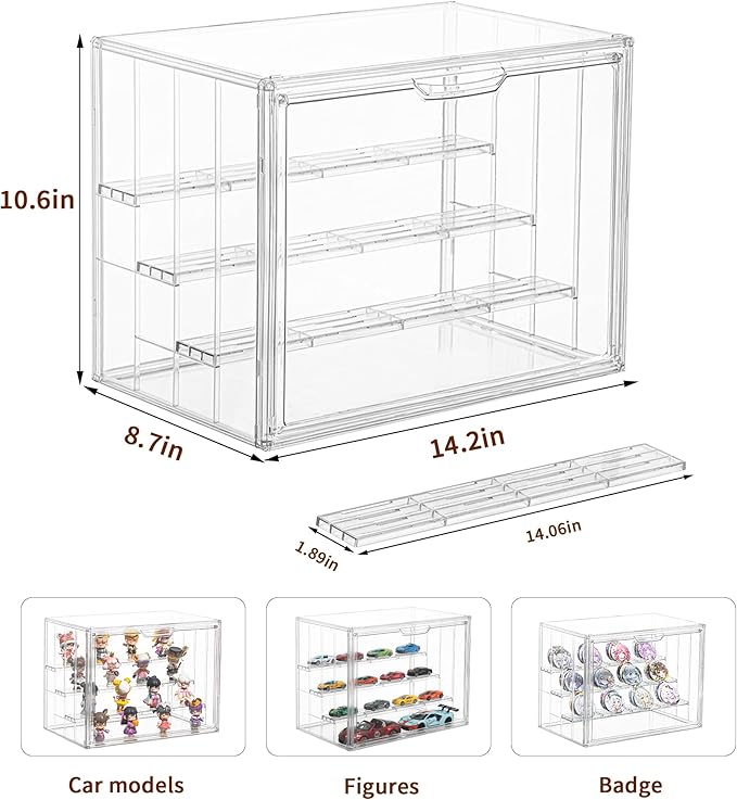 3 Pack Display Case for Collectibles 4 Layer Updated Adjustable Acrylic Display - Image 5