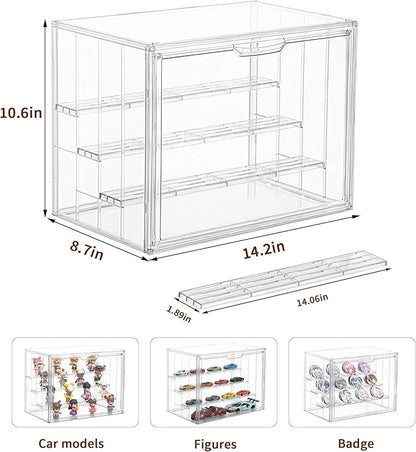 3 Pack Display Case for Collectibles 4 Layer Updated Adjustable Acrylic Display - Image 5