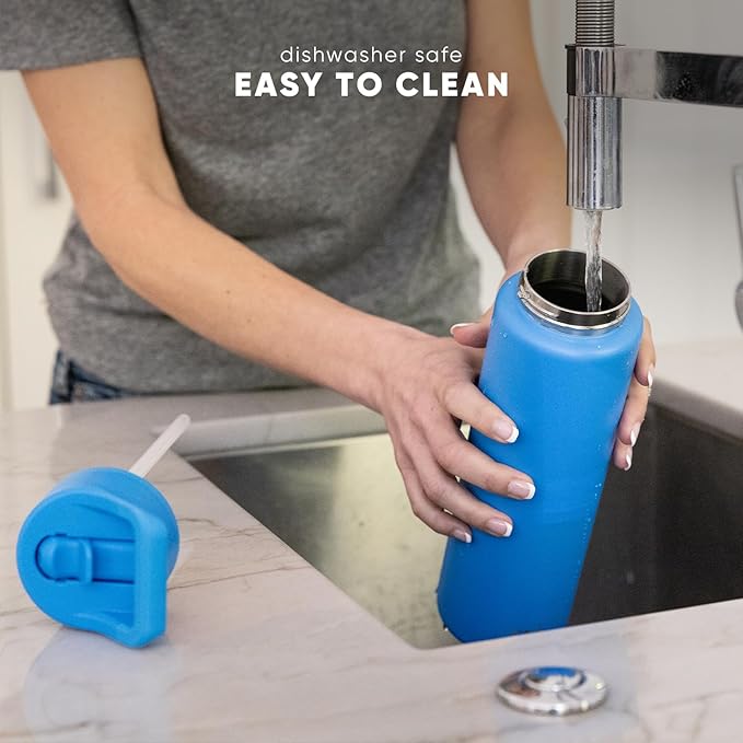 Simple Modern Kids Water Bottle with Straw Lid Vacuum Insulated Stainless Steel Metal Thermos Bottles | Reusable Leak Proof BPA-Free Flask for School | Summit Collection | 18oz, Sea Glass Sage