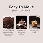 GANOHERB Reishi Mushroom Coffee Mix, Organic Instant Ganoderma Cafe with 100% Natural Ganoderma Lucidum Lingzhi Black Coffee for Stress Relief Better Focus Immune Support, Mix Flavor No Sugar 25 Bag