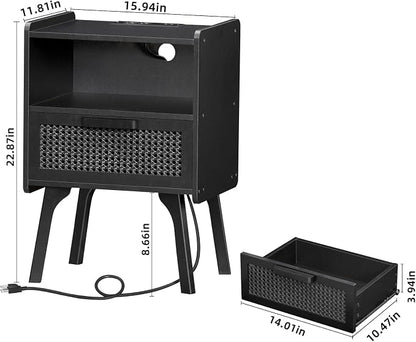 Lerliuo Rattan Nightstands Set of 2 - Image 3