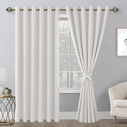 Room Darkening Curtains for Bedroom, 70 x 84 Inches Ivory, 2 Panels | Thermal - Image 8