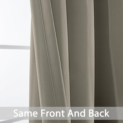 Yakamok Room Darkening Curtains 42x63 inch Length Taupe-Living Room | 2 panels - Image 3